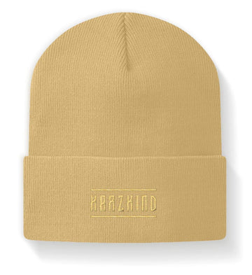 Beanie Mütze HARZKIND mit Logo Stick | Gold & Sand